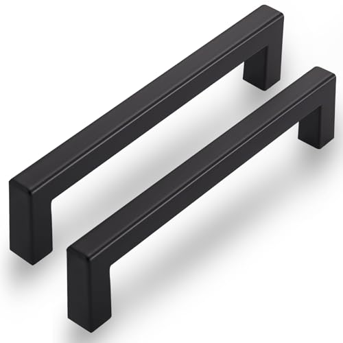 L&lonpa Cabinet Handles 128mm Black Kitchen Cabinet Pulls 10 Pack