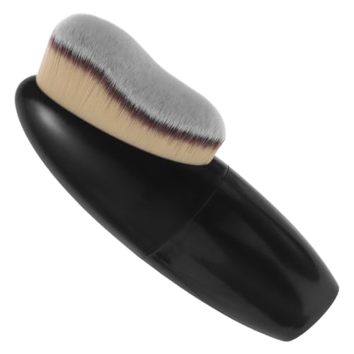 TEHAUX Brocha para Base de Maquillaje Facial Negra, Pincel Multifunción para Polvo y Crema Tono, Portátil y Suave para Aplicación Uniforme, Adecuado para Viaje y Retoques Diarios