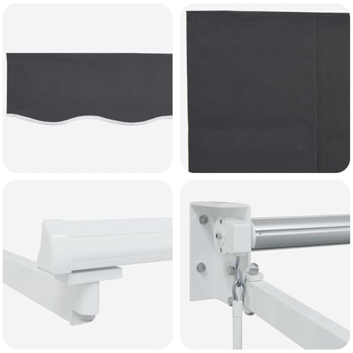 Auvent rétractable de terrasse 3x2m store banne manuel de jardin et balcon