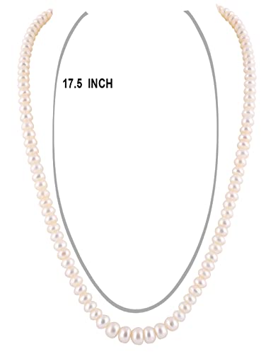 Image of Pitti Jewels And Pearls Natural Fresh Water Hyderabadi Button Shaped 4 To 9 MM Size Pearl Graduation Necklace Chain With Certificate from Hyderabad for Women Girls