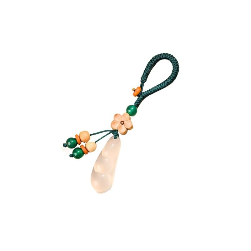 ADERFETBI Llavero Llavero con Colgante de ágata de la Paz for Las Cuatro Estaciones, Colgante for teléfono móvil, Mochila, Adorno for Llaves, Colgante portátil Llavero Coche