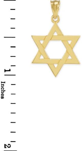 Solid 10k Yellow Gold Traditional Jewish Star of David Charm Pendant - Image 2