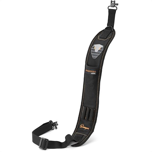 SUNYA Rifle Sling for Hunting with Non-Slip Neoprene Padded Shoulder Rifle Strap, Ultra Durable Hypalon Tech Construction, 2 Point Gun Sling Length Adjustable, Anodized Swivels