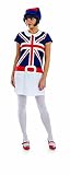 union jack significado VESTIDO PATRIÃ“TICO DE LOS AÃ‘OS 60 DE GRAN CALIDAD PARA MUJER: El conjunto incluye un vestido con la bandera británica y un sombrero.