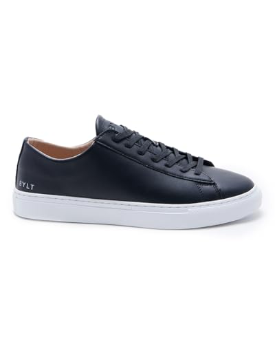 Image of Men's Everyday Sneakers - Casual Lace-Up Shoes with Rubber Sole, Lightweight Leather Footwear, Walking Comfort, Travel Ready