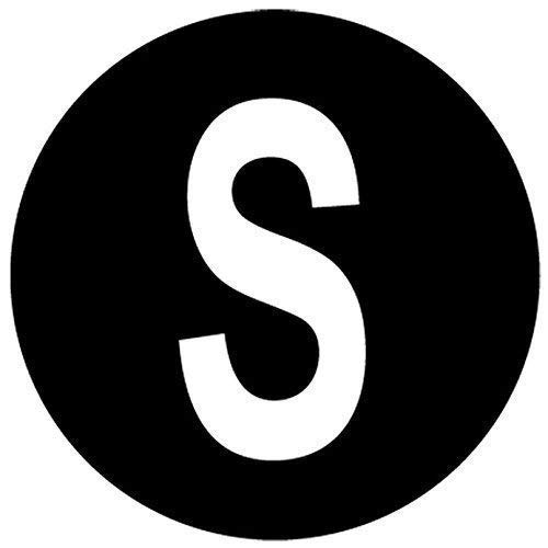 Pack of 100 Size Stickers/Sticky Labels - Suitable for Clothes/Garment Packaging (S - Black)