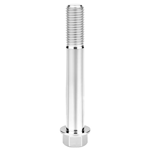 Image of Titanium Bolt M12 30 35 40 45 50 55 60 65 70 75 80 85 90mm Hex Small Flange Head for Motorcycle Car Modification Pack of 4 (M12x80mm Pitch 1.5, Silver)