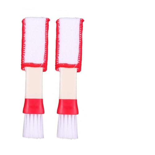 WRITWAA 4 Cepillos De Limpieza para El Polvo Pequeños Cepillos De Ventilación para El Interior del Coche Cepillos De para Limpiar El Interior del Coche Cepillo De Microfibra Rojo