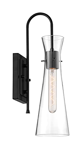 Image of NUVO 60 /6877 Bahari 1 Light Wall Sconce Fixture,Black