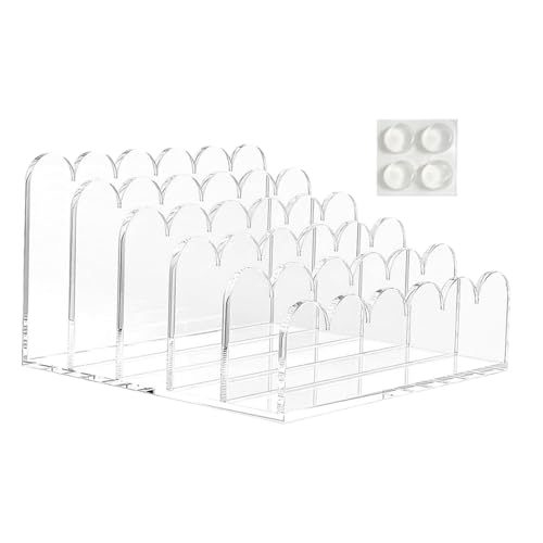 Organizador de cartas de acrílico con 5 compartimentos y diseño vertical 2