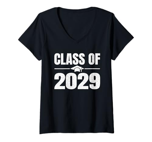 Mujer Class Of 2029 Graduate Shirts for Family Him Her Graduation Camiseta Cuello V