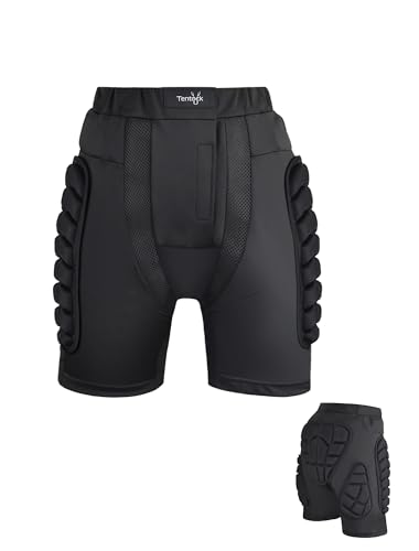 Tentock Adulte Short de Compression Hip-Guard Pantalon de Ski Cyclisme Short de Protection pour Patinage Snowboard(XL)