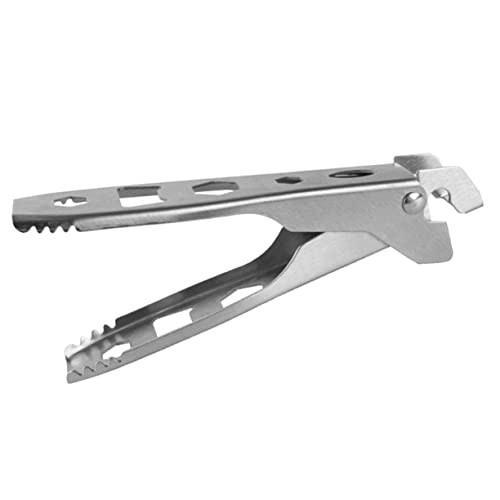 Cabilock clip para ollas multifuncional brocheta pinza de placa caliente estante utensilios cocina auxiliares para cocina conveniente pinza para asar pinzas portátiles para barbacoa Silver