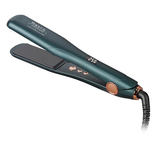 Retro Upgrade RUP-G61C/A Green | Ferro digitale professionale largo | Colore verde - Piastra per capelli | Piastre in tormalina con rivestimento di olio di argan | Temperatura regolabile | Display LCD
