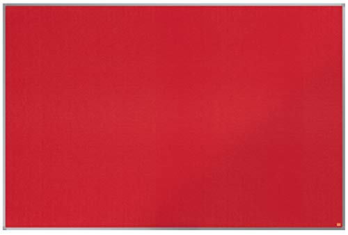 Nobo Felt Noticeboard, 1800 x 1200 mm, Aluminium Trim, Corner Wall Mounting, Essence Range, Red, 1904068
