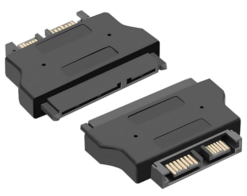 Image of AYMBH SATA to Slim SATA Adapter 22Pin Female to 13Pin Male Converter, 15+7 Pin to 7+6 Pin Slimline SATA Adapter for 2.5” HDD & Optical Drive, Gold Plated Connector, PVC Moulded Durable Design