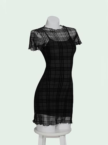 MEOWCOS Women’s Gothic Punk High Collar Short Dress with Long Arm Covers4