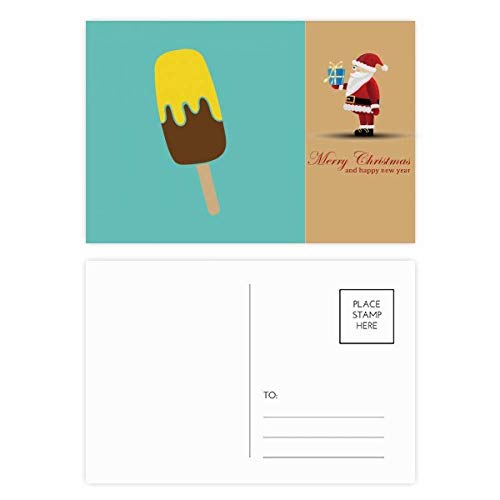 Cartes postales Père Noël pour accompagner vos cadeaux de Noël marron et jaune