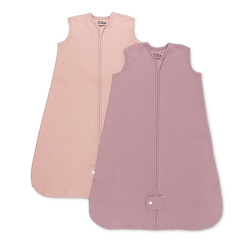 Image of Comfy Cubs Baby Sleep Sack 18-24 Months, X-Large - Soft 100% Cotton Wearable Blanket for Babies & Toddlers - Breathable Sleeveless Sleep Bag for Baby with Covered Zipper - Blush-Mauve