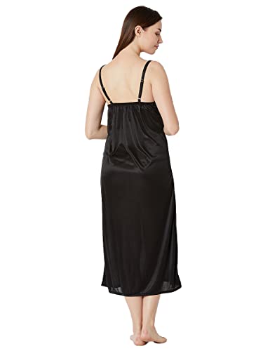 Image of Romaisa Women's Solid Maxi Satin Nighty with Robe, Free Size Nightwaer (Pack of 2) GRP-RN347-348
