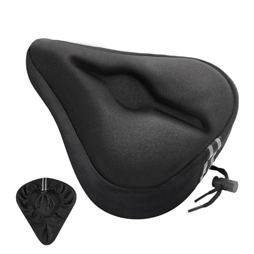 flintronic Sattelbezug Gelüberzug für den Fahrradsitz, Ergonomischer Gel Sattelbezug, Fahrradsattelbezug für wasserdichte Sattel, Damen & Herren, Weich und Bequem, mit Regenschutz - 27 x 25CM flintronic Sattelbezug Gelüberzug für den Fahrradsitz, Ergonomischer Gel Sattelbezug, Fahrradsattelbezug für wasserdichte Sattel, Damen & Herren, Weich und Bequem, mit Regenschutz - 27 x 25CM