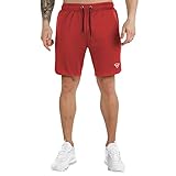 Men's Workout Shorts 7" Running Shorts Athletic Bike Shorts Gym Shorts for Men with Zipper Pocket(Re