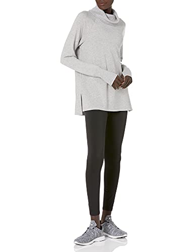 Amazon Essentials Women's Studio Terry Long-Sleeve Funnel Neck Tunic, Light Grey Heather, Small #TOP3
