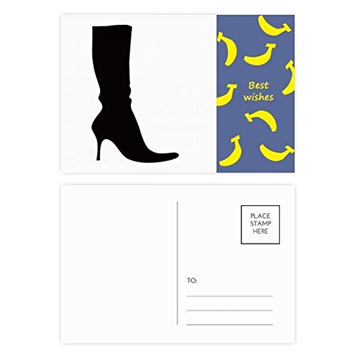 Jeu de cartes postales merci motif noir et silhouette bottes 5,7x3,8 pouces