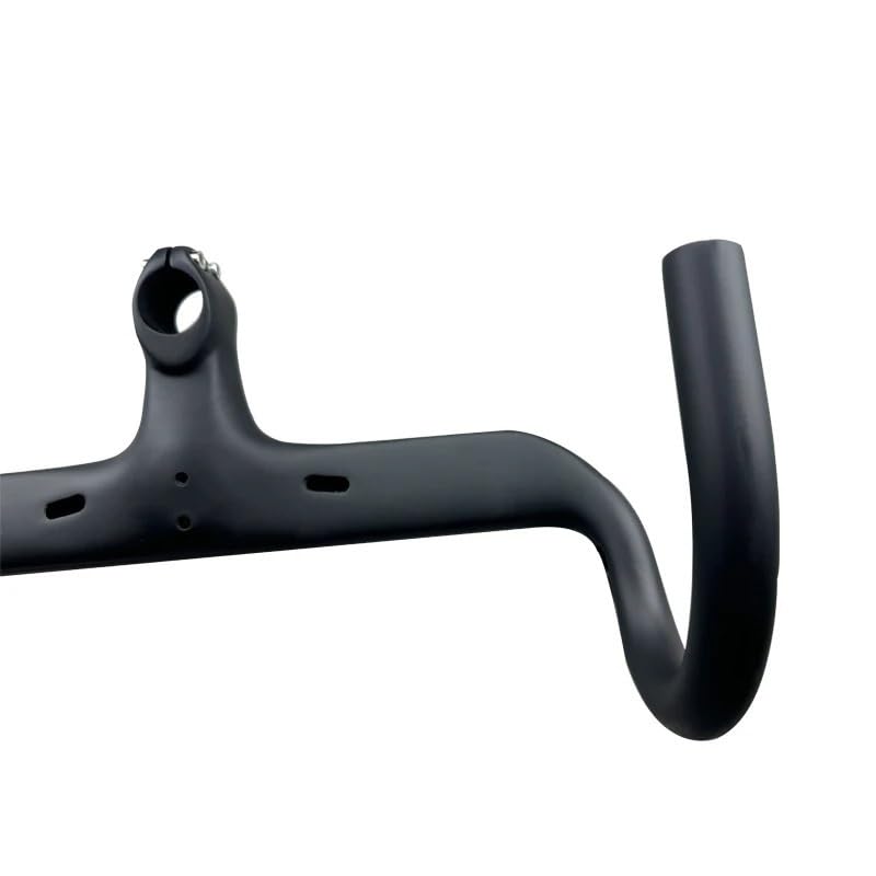 Manubrio Bici Manubrio for Bicicletta Interamente in Carbonio, Manubrio for Bici da Strada, Integrato con Foro for Stent for Computer, Senza Logo, 28,6 mm