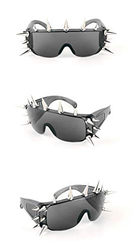 PLOPLO Punk Rocker Large Shield Spike Fashion Novelty Party Dance Sunglasses2