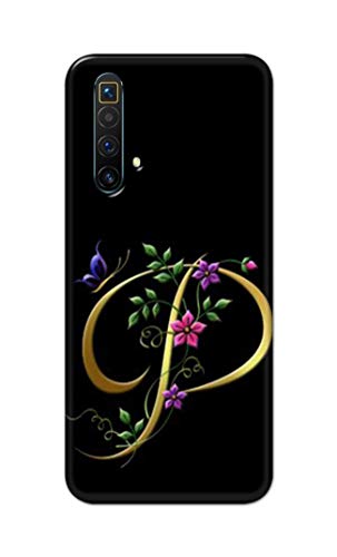 Image of Printed Hard Back Cover Case for Realme X3 | X3 SuperZoom | Realme X50 5G Back Cover (Alphabet P) -1803