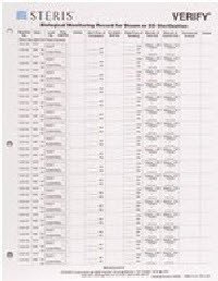 The Steris Corporation S3092 Cards Verify Record 8.5"x11" Ea