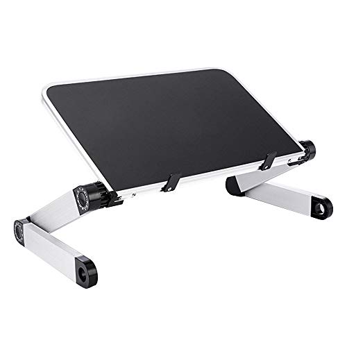 Mesa Ordenador Portatil Plegable, 360° Adjustable Laptop Stand Mesa para Lectura, Soporte Portátil Aluminio para Notebook PC Laptop Ordenador, Mesa Bandeja Ordenador Portatil para Sofa Cama(Negro)