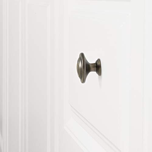 Amazon Basics Traditional Top Ring Cabinet Knob, 3.17 cm Diameter, Antique Brass, 10-Pack