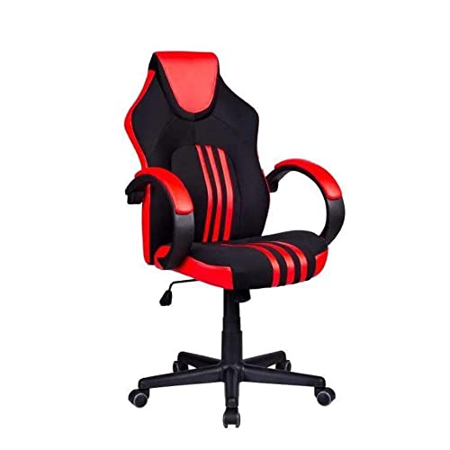 Cadeira Gamer Pelegrin PEL-3005 Tecido Preto Couro PU Vermelho