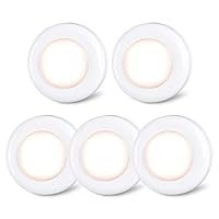 STAR-SPANGLED Licht Drücken Batterie, Touch Lampe Batteriebetrieben, Schrankbeleuchtung, Unterbauleuchte Küche, Schranklicht, Klebeleuchte, Push Klebelampe, Top Bright LED Lampe, Warmweiß, 5 Stück