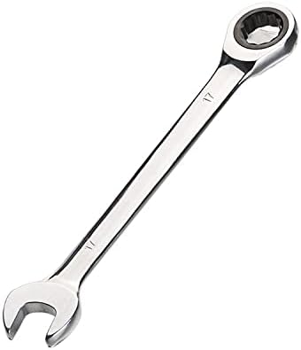 Aoktorkit Metric Tool Ratcheting Wrench 17MM,Professional Chrome Vanadium Ratchet Spanner Steel 72 Teeth 12 Point for DIY,Pipeline,Mecchanci Bicycle Repair and Home Maintance