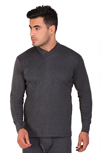 Image of T.T. Mens Anthra Slim Fit Round Neck Solid Desire Thermal Top