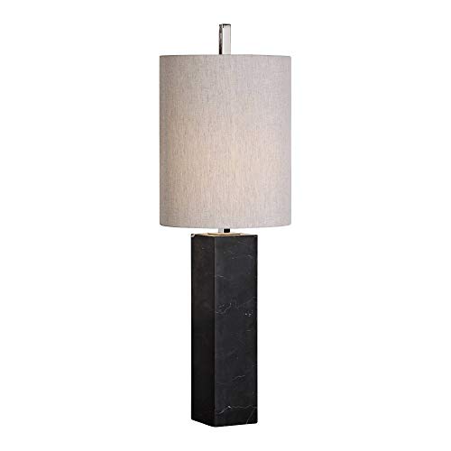 Uttermost Delaney Black Marble Square Column Table Lamp