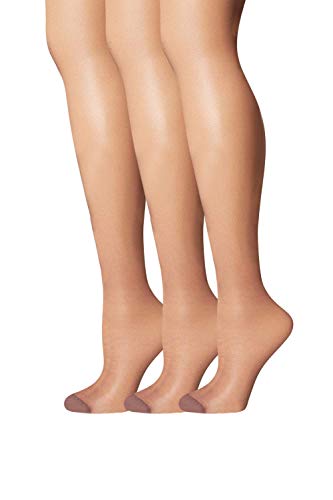 Hanes Silk Reflections Control Top, Reinforced Toe Pantyhose 3 Pair