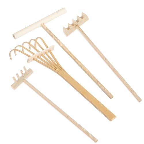 Kit 4 mini rastrillos Zen para jardín de arena miniatura 1