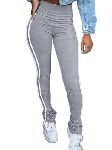 Womens Classic Casual Pants Fit Striped Stacked Pants2