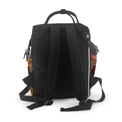 Sac de maternité sac à dos à langer noir ethnique pour voyage et bébé - 3