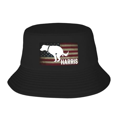 Even My Dog Hates Kamala Harris Funny Anti Harris Bucket Hat Wide Brim Outdoor Sun Hat Black
