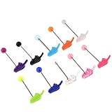 Elegabrillia 10 Piezas de Piercings de Acero Inoxidable para Labio Y Mentón.