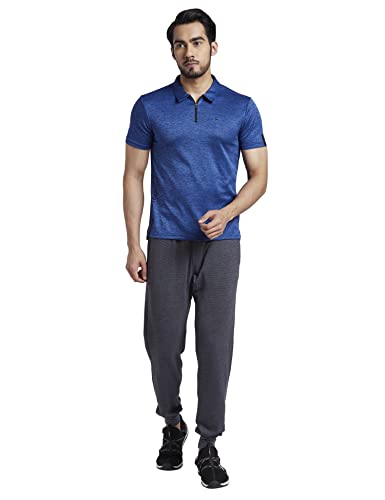 Image of Parx Men's Pure Polyester Solid Pattern Regular Fit Polo Neck Half Sleeve Casual T-Shirt
