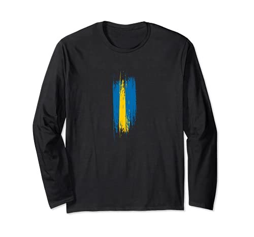 Flag Sweden Long Sleeve T-Shirt, Black