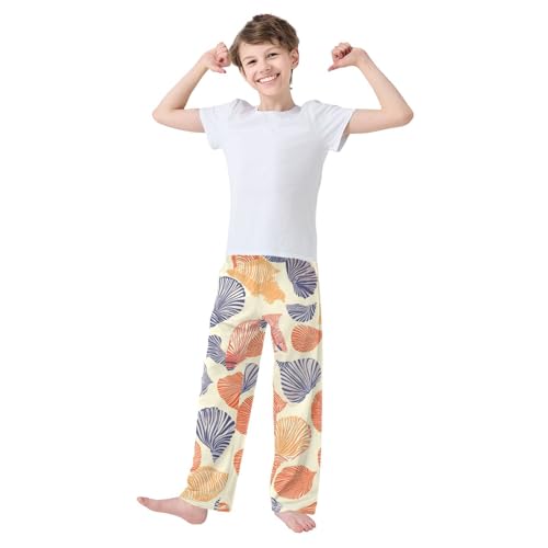 Boys' Pants Coral Seashell Colorful Long Bottoms Jogger Pants Elastic Waist Trousers with Pockets S-XL2