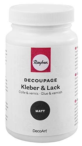 Rayher Pegamento Decoupage & laca mate, 236 ml, transparente, manualidades y decoración, 38827000