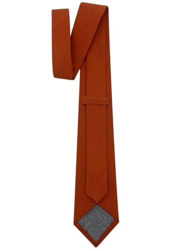 Image of Kebocis Mens Solid Color Cotton Necktie for Men